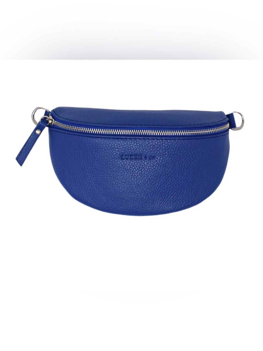 Blue Leather Belt Bag